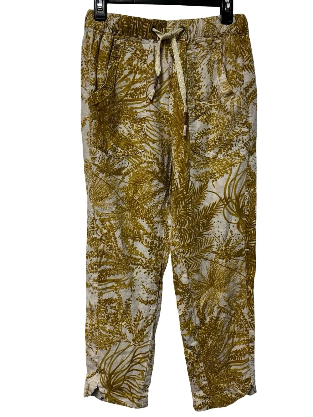 Anthropologie Pilcro Pants Linen Surf The Cottage XS Pull On Beach Boho Coastal
